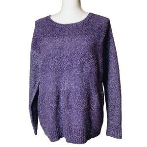 St Johns Bay Women's Purple Crew Neck Sweater Size M
